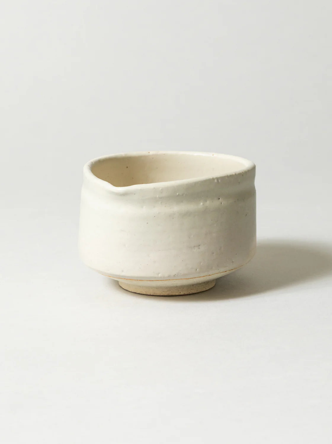 Handmade Japanese Katakuchi Matcha Bowl White