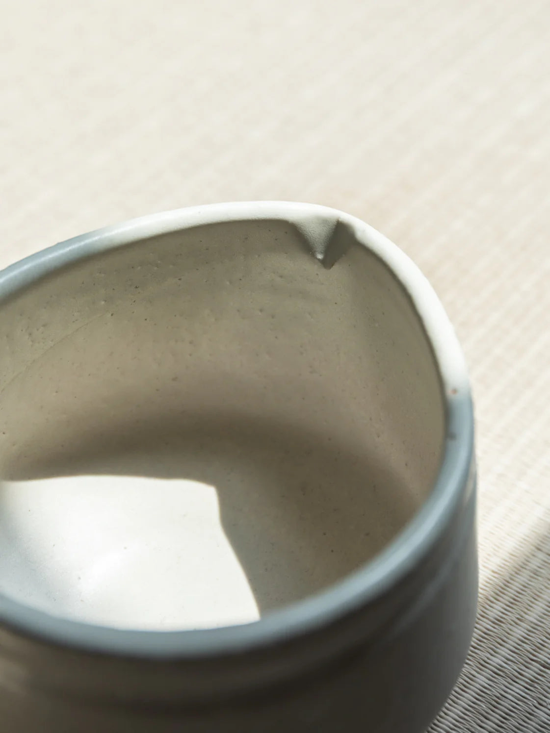 Morihata Handmade Japanese Katakuchi Matcha Bowl White